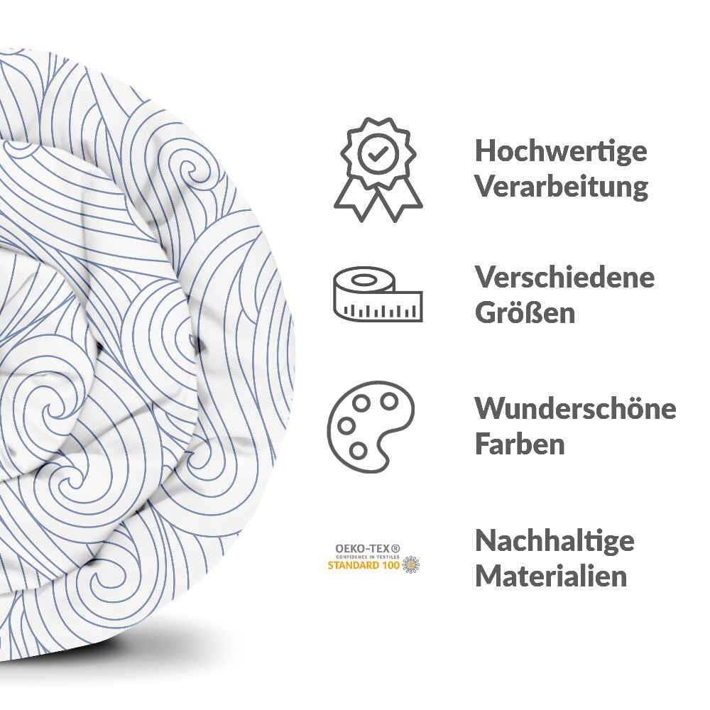 Therapiedekens beddengoed set blauwe golven