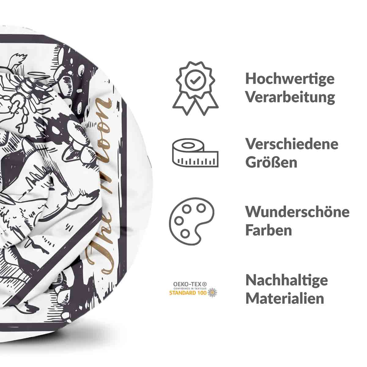 Original Therapiedecke - Baumwollbezug Wolf und Mond