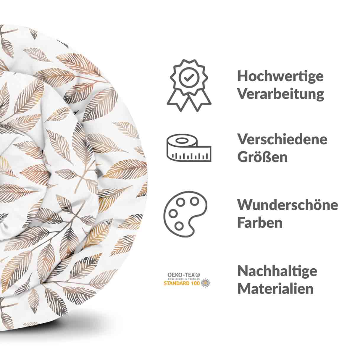 Originele therapiedeken - katoenen hoes wit met lichtbruine takken