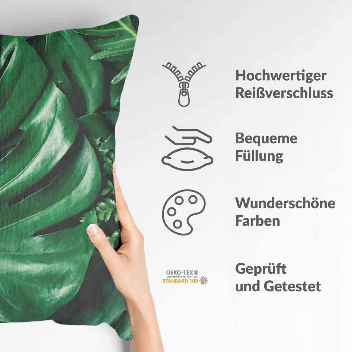 Gezondheidskussen met Monstera plant