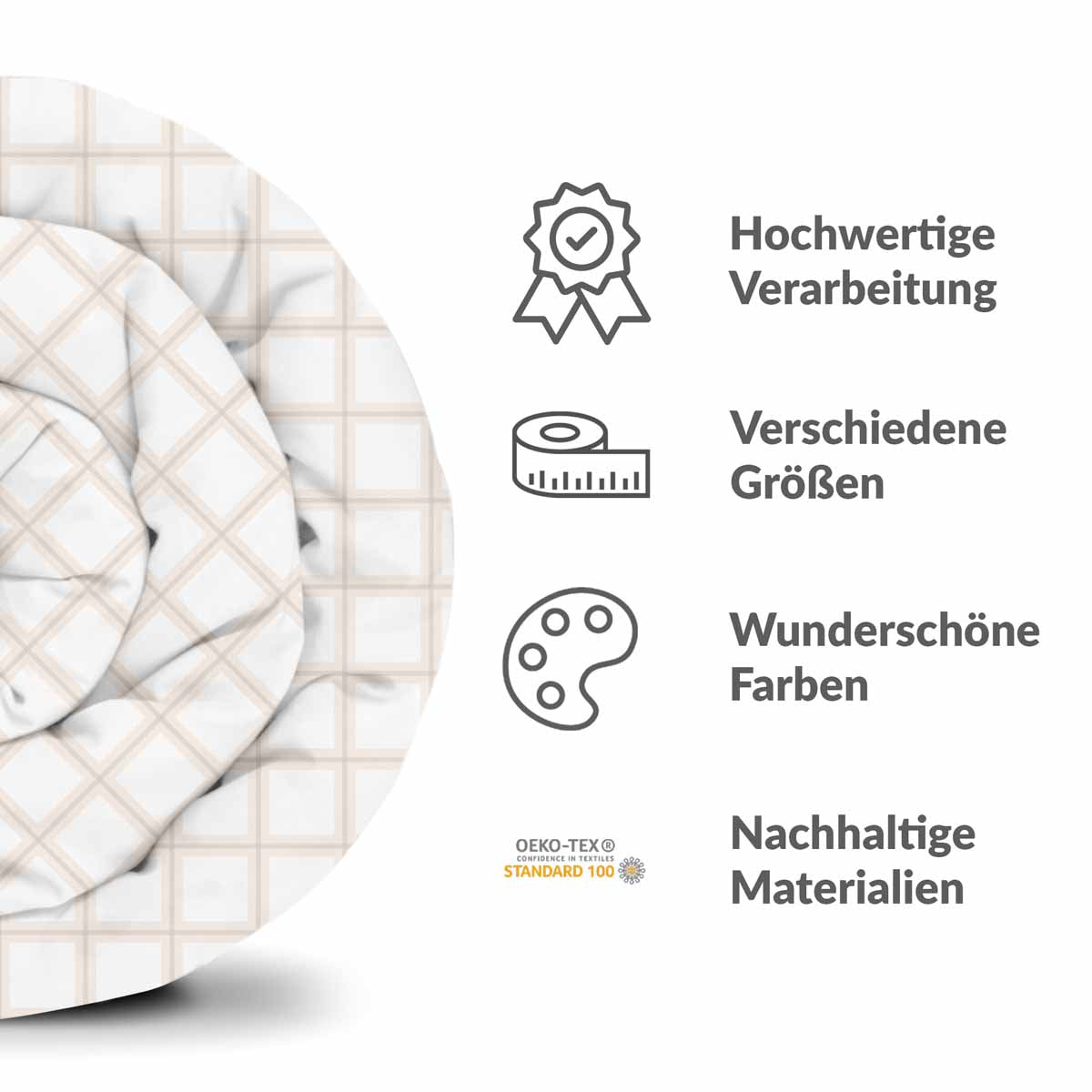Original Therapiedecke - Baumwollbezug Orange Beige Karo