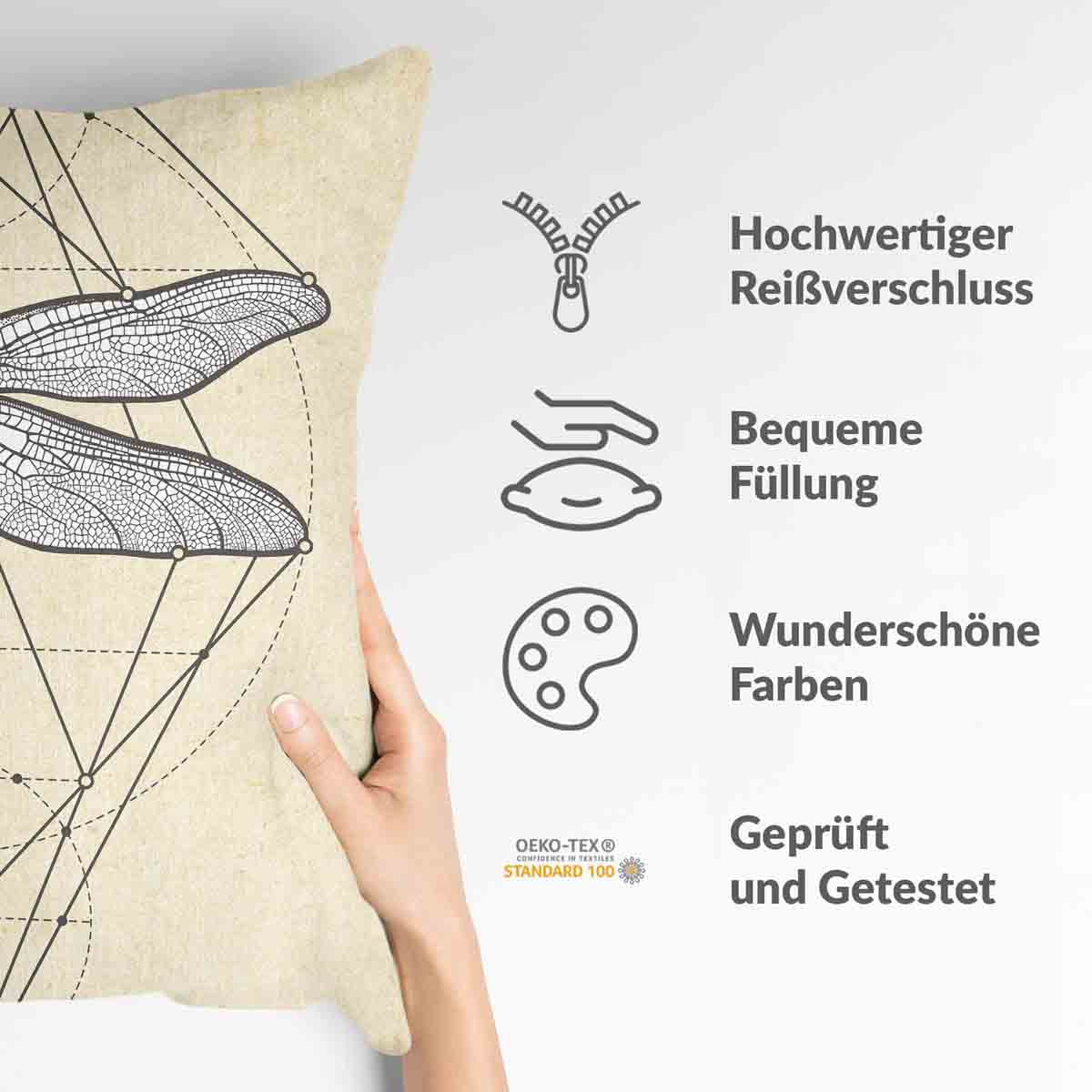 Gezondheidskussen Geel met Libel