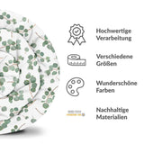Therapiedecken beddengoed set wit met eucalyptus takken