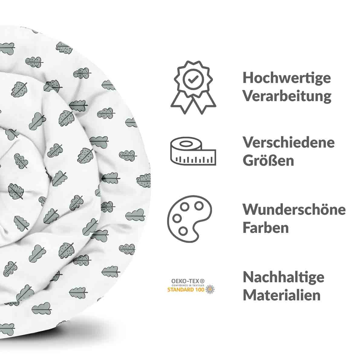 Original Therapiedecke - Baumwoll Bettwäsche Set Weiß mit Bäumchen