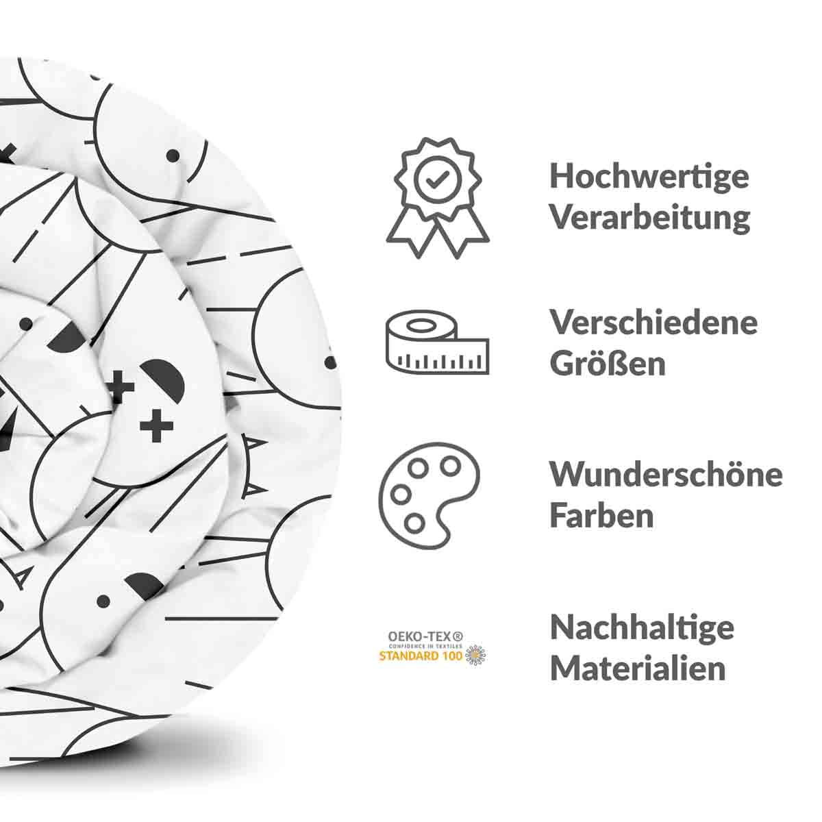 Original Therapiedecke - Baumwollbezug Weiß mit lustigen Gespenstern