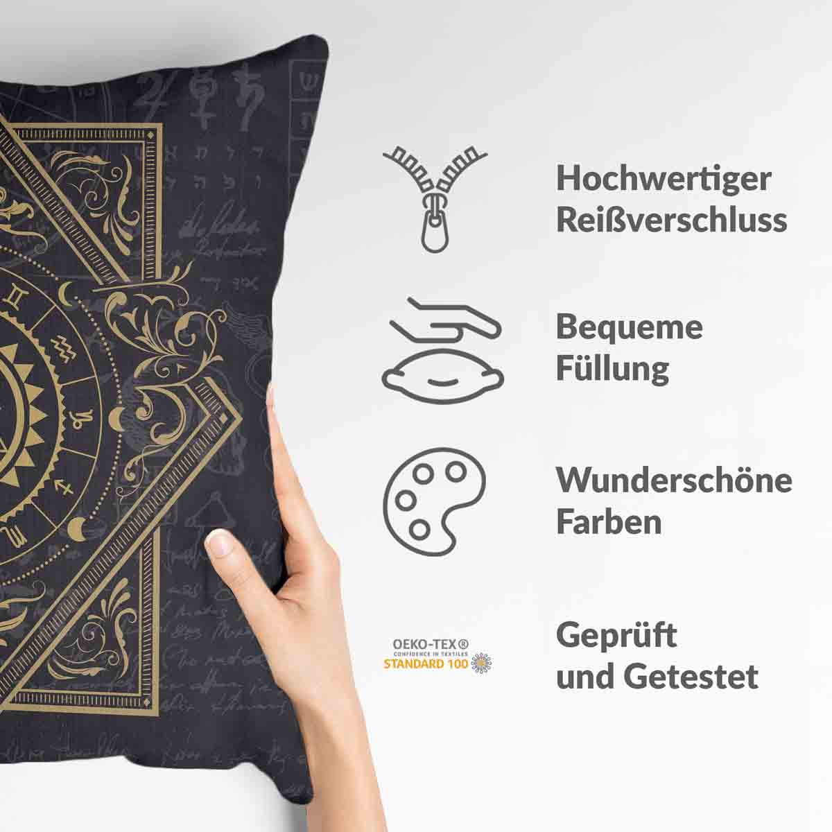 Gezondheidskussen Zwart Mystiek Mandala