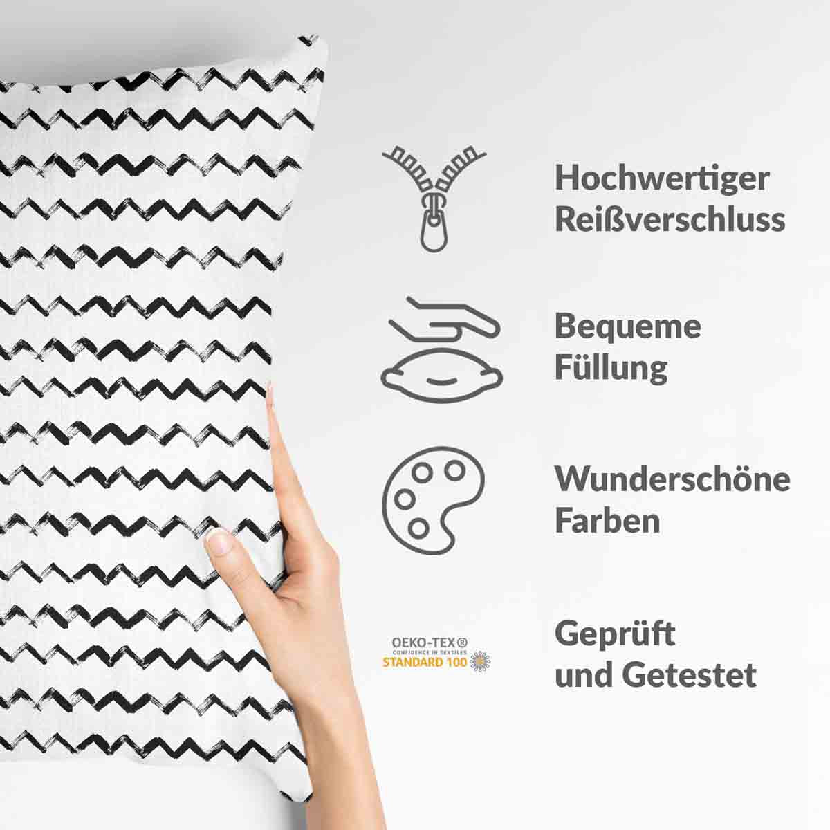 Gezondheidskussen Wit Zigzag