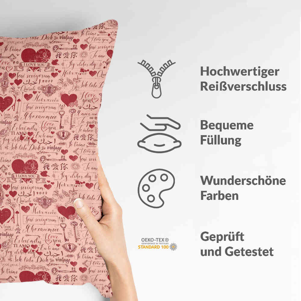 Gezondheidskussen Roze Ik hou van jou