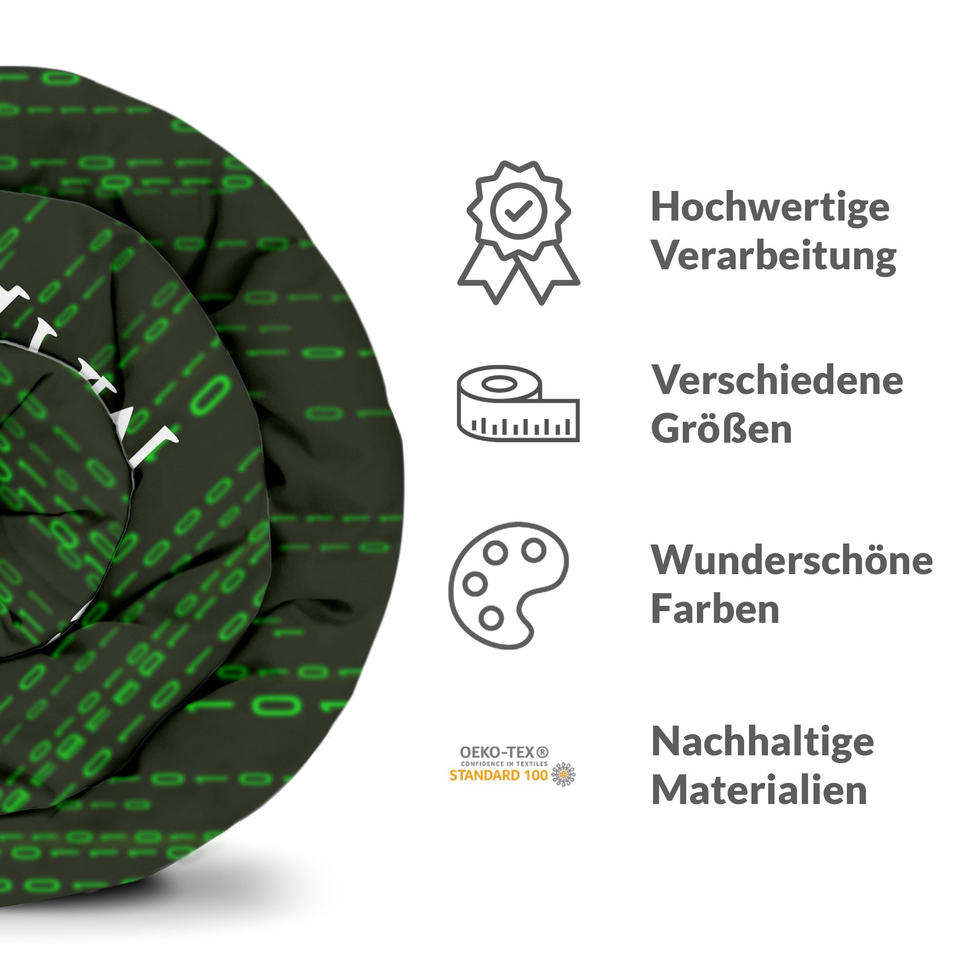 Original Therapiedecke - Baumwollbezug Matrix Code Grün