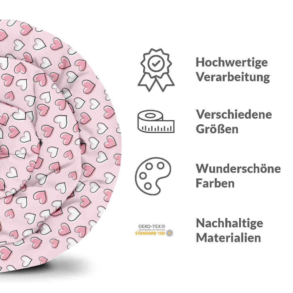Original Therapiedecke - Baumwollbezug süße Herzchen