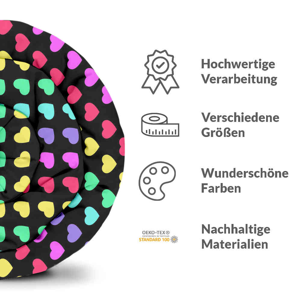 Original Therapiedecke - Baumwollbezug bunte Herzen