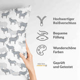 Gezondheidskussen grijs met ezels