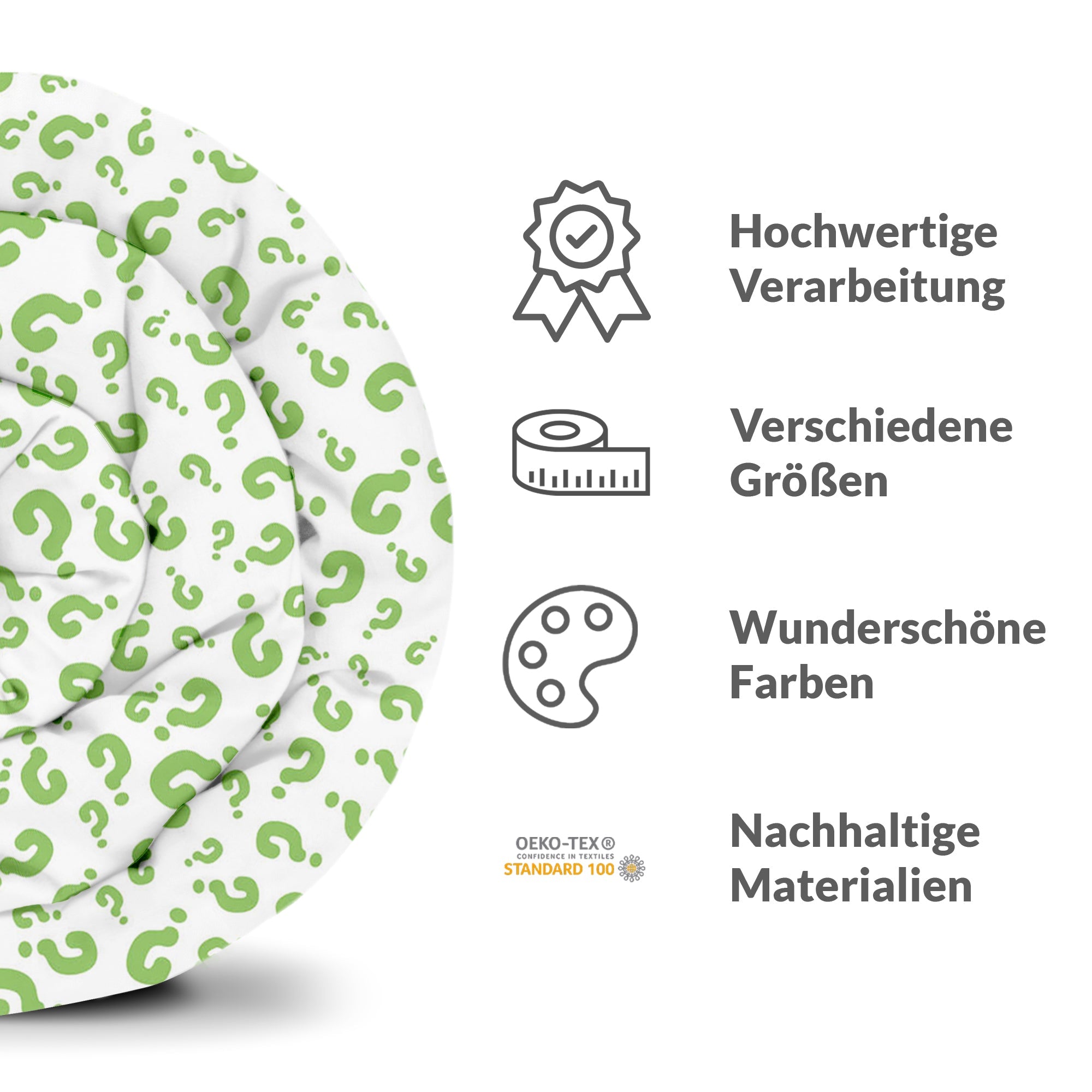 Original Therapiedecke - Baumwollbezug Grüne Fragezeichen