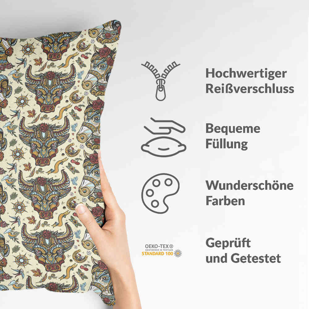 Gezondheidskussen bonte dierenkoppen