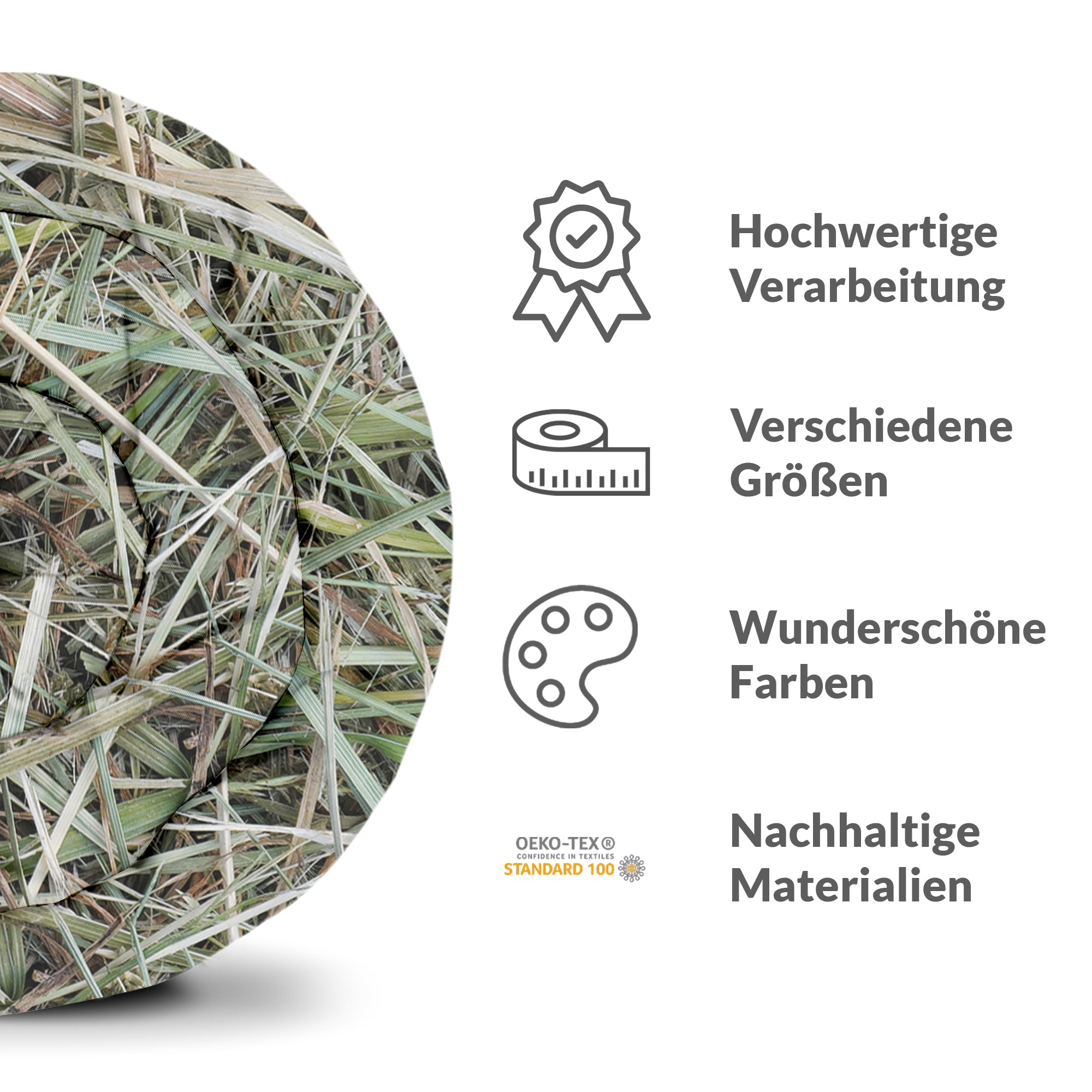 Original Therapiedecke - Baumwollbezug Weiß mit Stroh