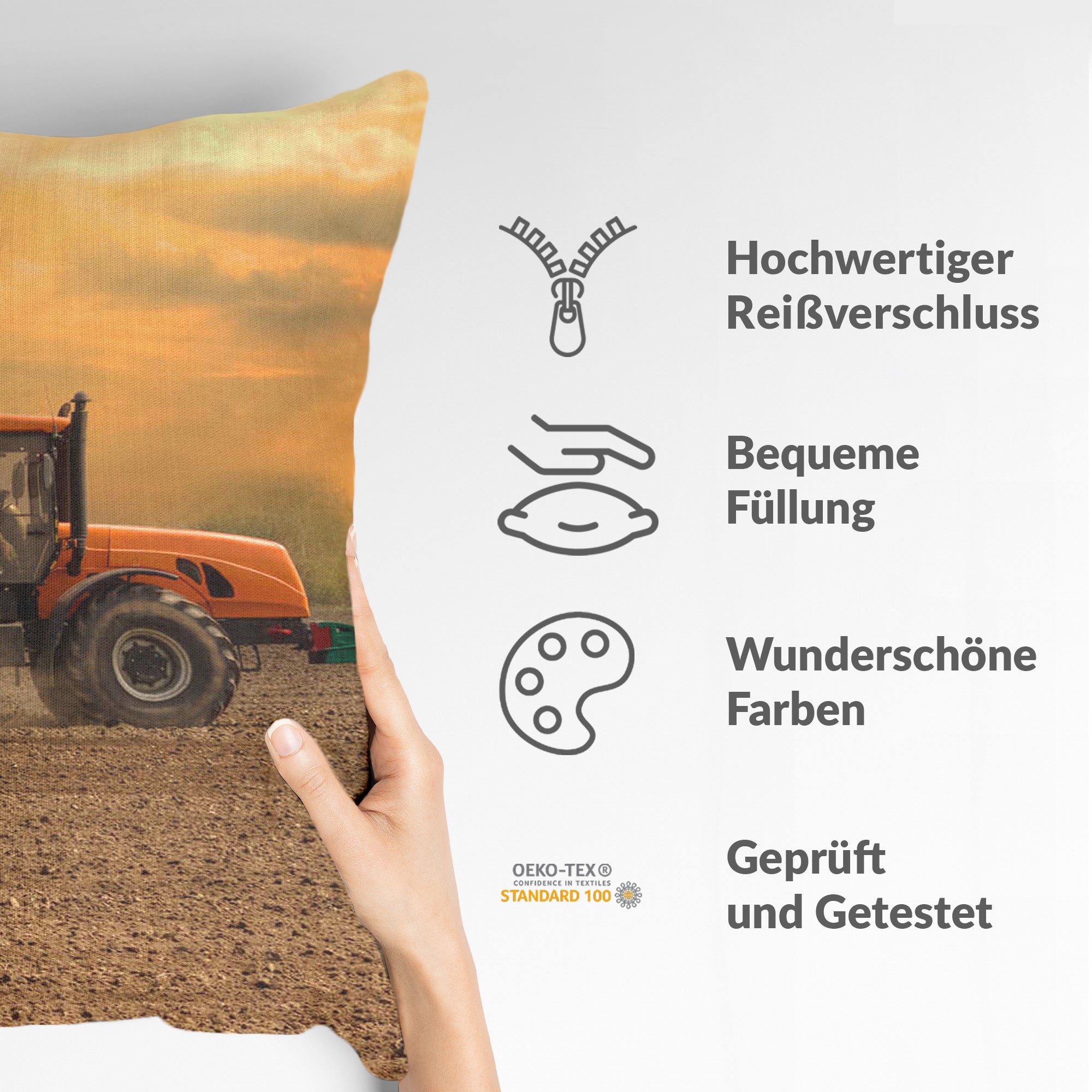 Gezondheidskussen tractor met aanhanger