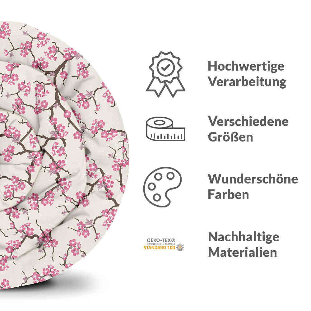 Original Therapiedecke - Baumwoll Bettwäsche Set japanische Kirschblüte