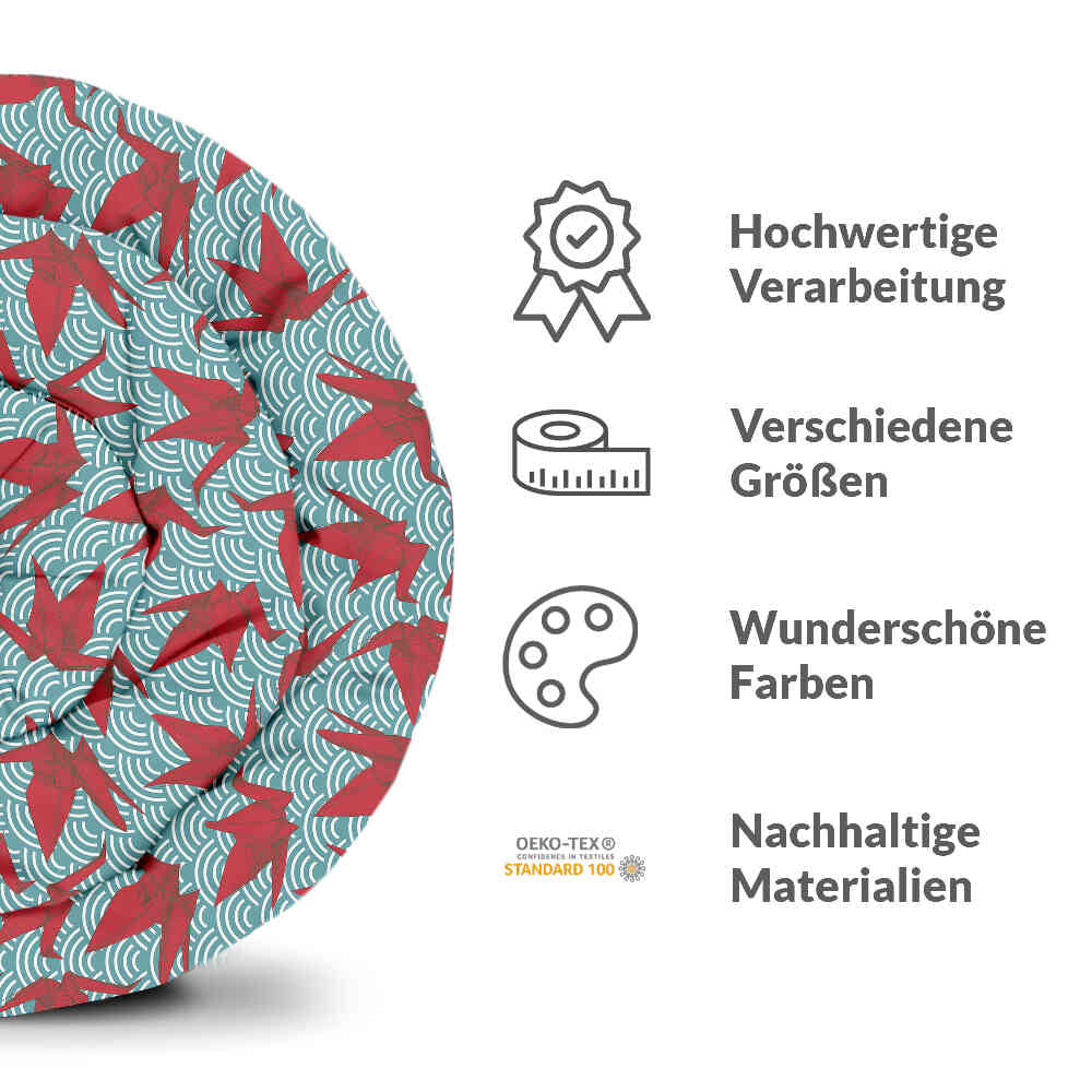 Originele therapiedeken - katoenen hoes rood origami