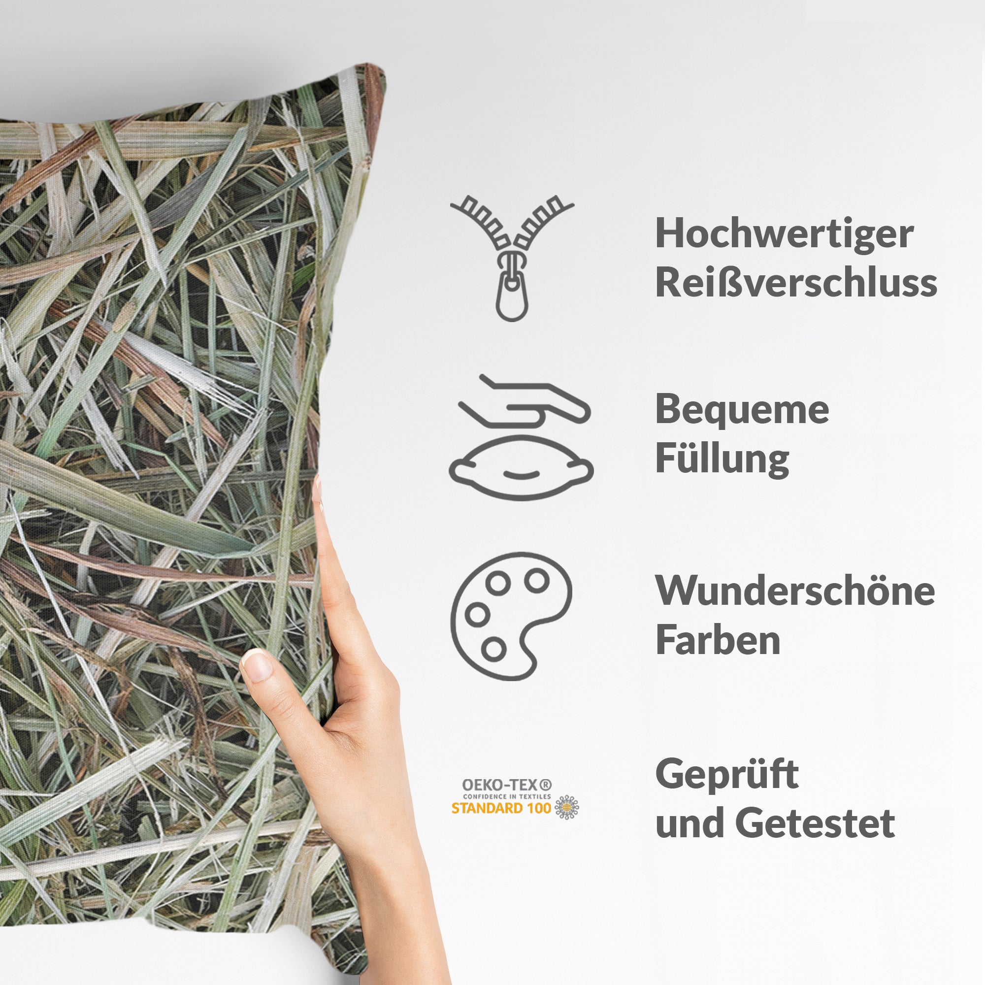 Gezondheidskussen wit met stro