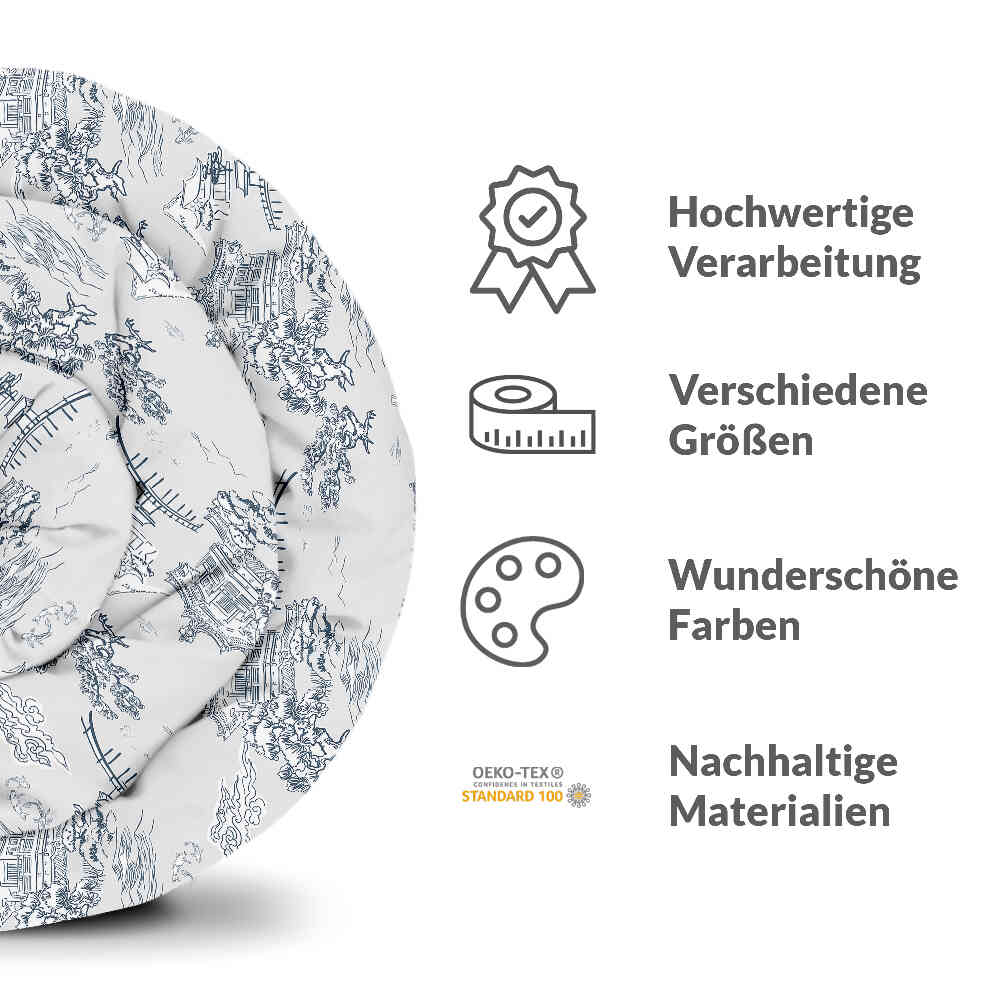 Therapiedekens Beddengoed Set Grijs Chinese Muur