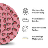Therapiedekens beddengoedset roze met aardbeien