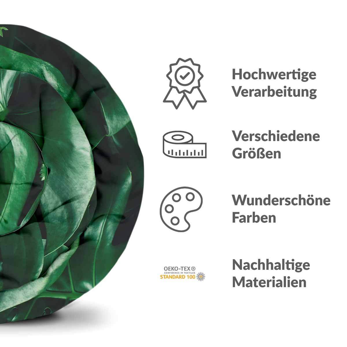 Original Therapiedecke - Baumwoll Bettwäsche Set mit Monstera Pflanze