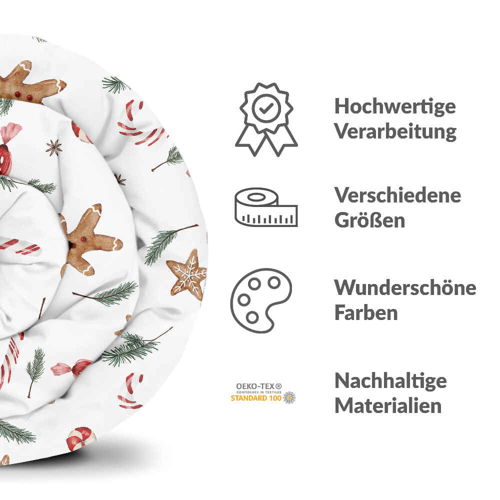 Original Therapiedecke - Baumwollbezug weiße Weihnachtszeit