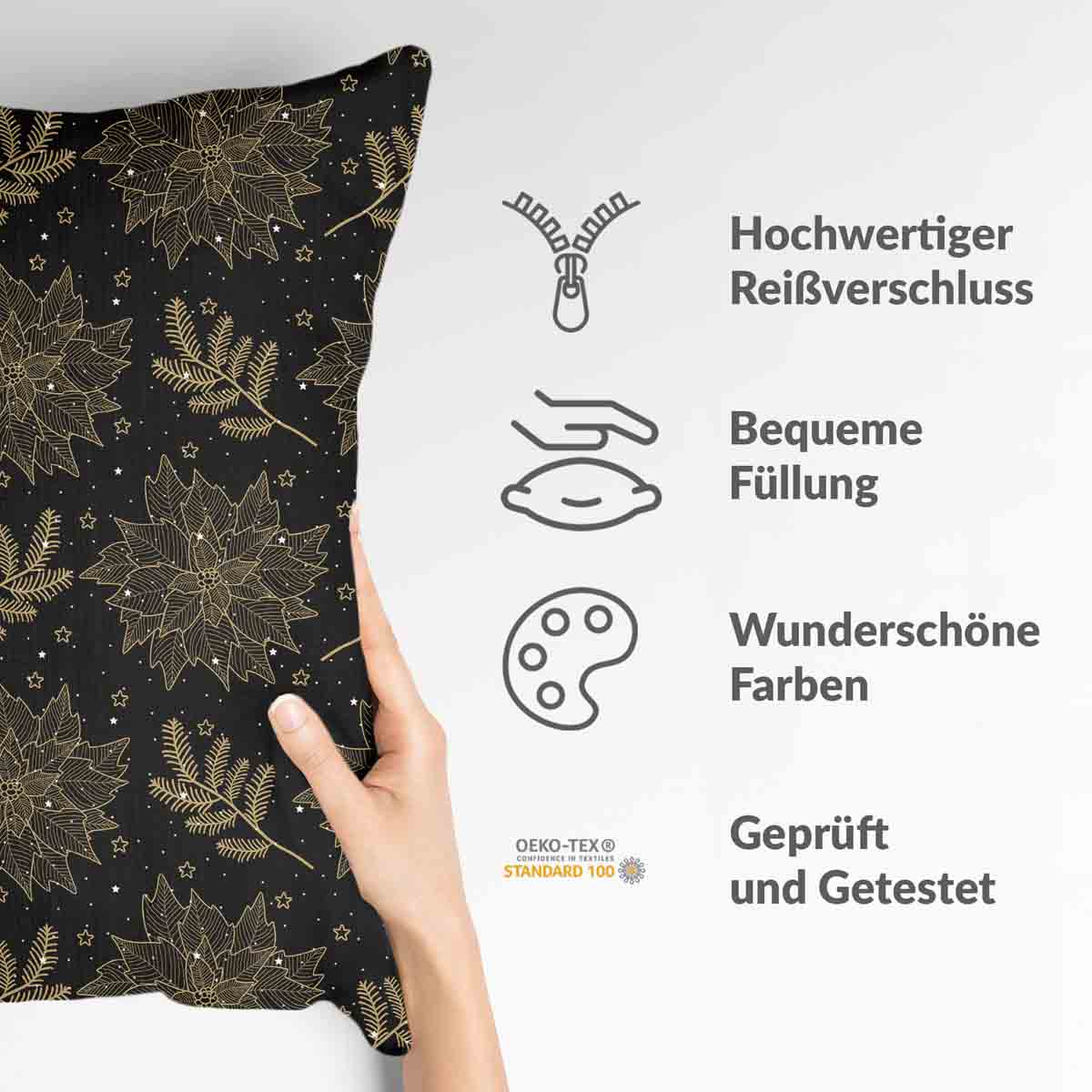 Gezondheidskussen Zwart Kerstster