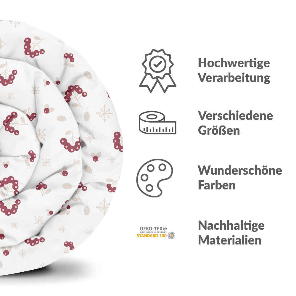 Original Therapiedecke - Baumwoll Bettwäsche Set mit Beerenstrauch
