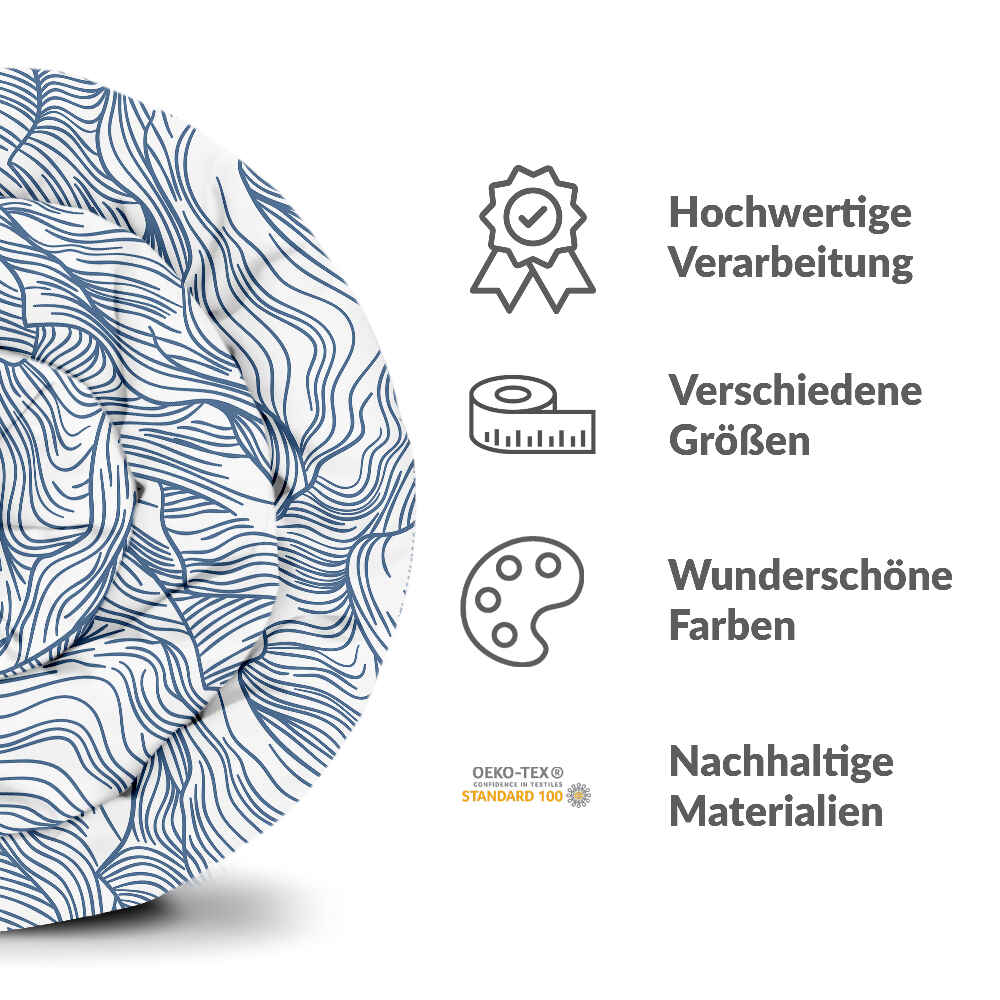 Original Therapiedecke - Baumwoll Bettwäsche Set Wellen in Blau