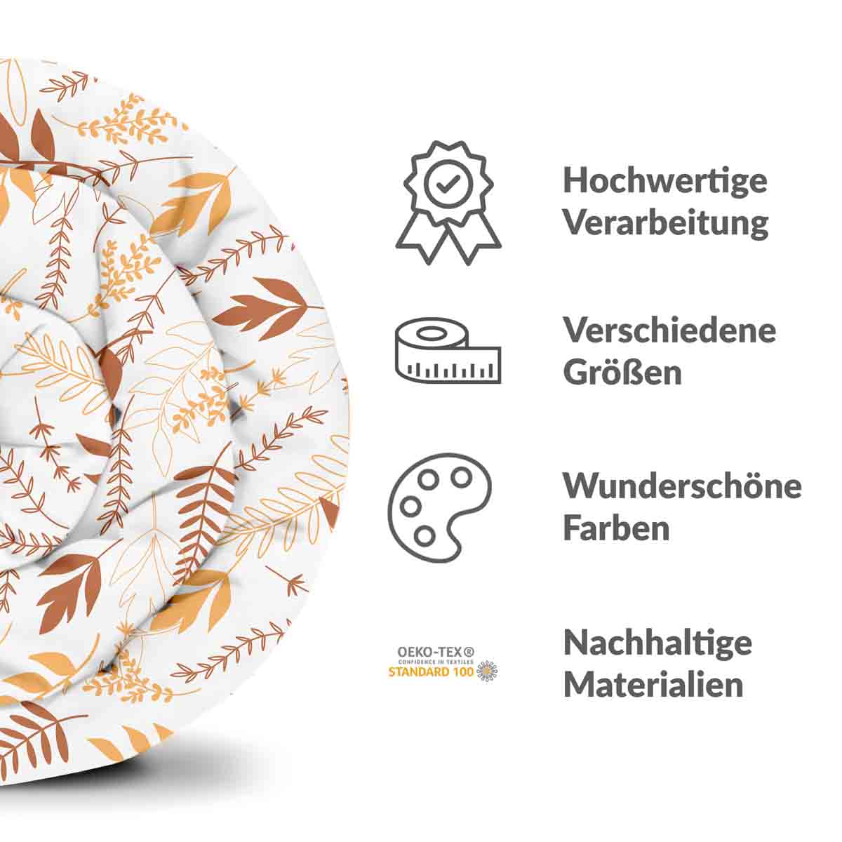 Originele therapiedeken - katoenen hoes wit met herfsttakken
