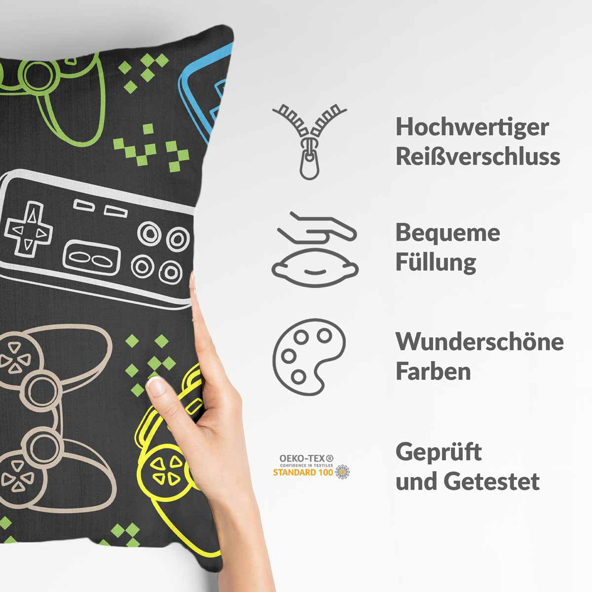 Gezondheidskussen Zwart met Spelconsoles