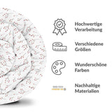 Originele therapiedeken - katoenen hoes wit met delicate rozen