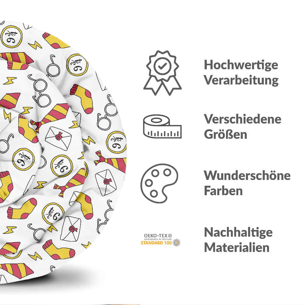 Original Therapiedecke - Baumwollbezug Weiß Zauberei Schule