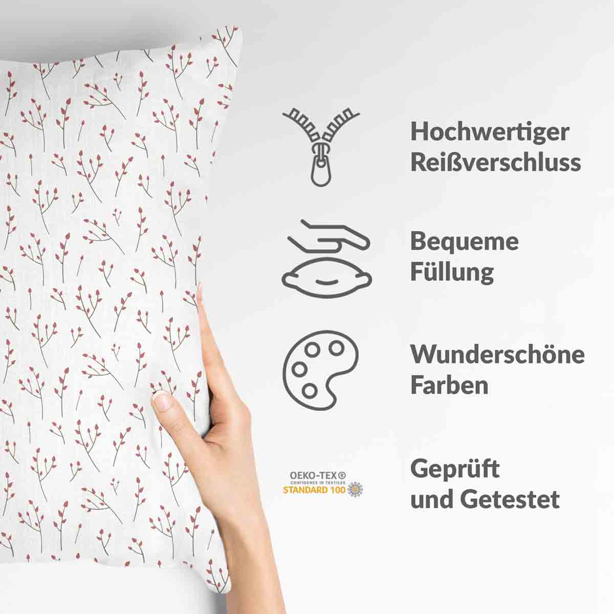 Gesundheitskissen Weiß mit zarten Rosen