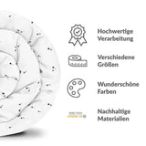 Therapiedekens beddengoed set wit met zwarte paardenbloemen