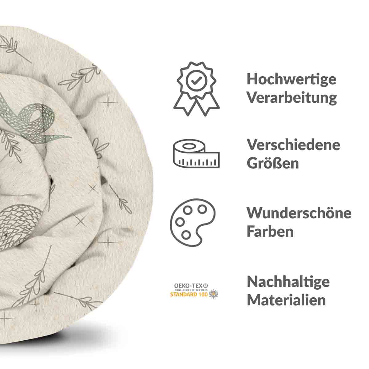Original Therapiedecke - Baumwollbezug Beige mit Schlange