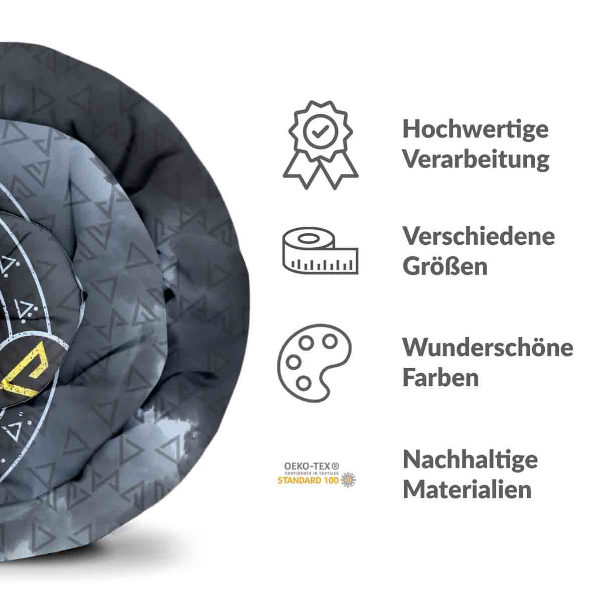 Original Therapiedecke - Baumwollbezug Grau mit Wolf