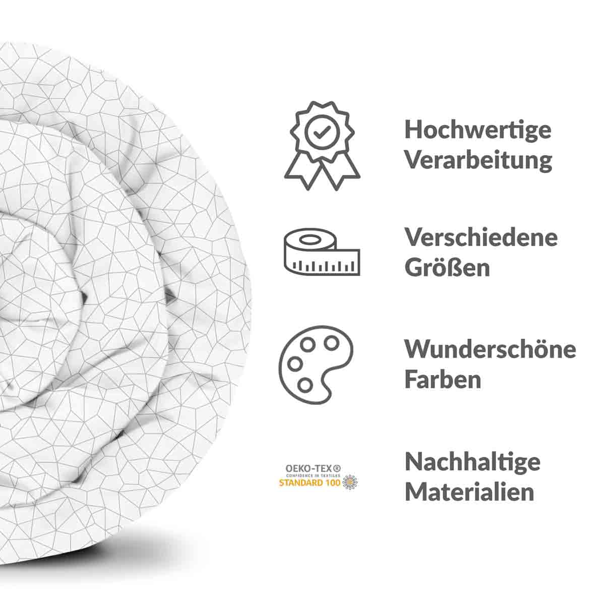 Original Therapiedecke - Baumwollbezug Weiß mit Mosaik