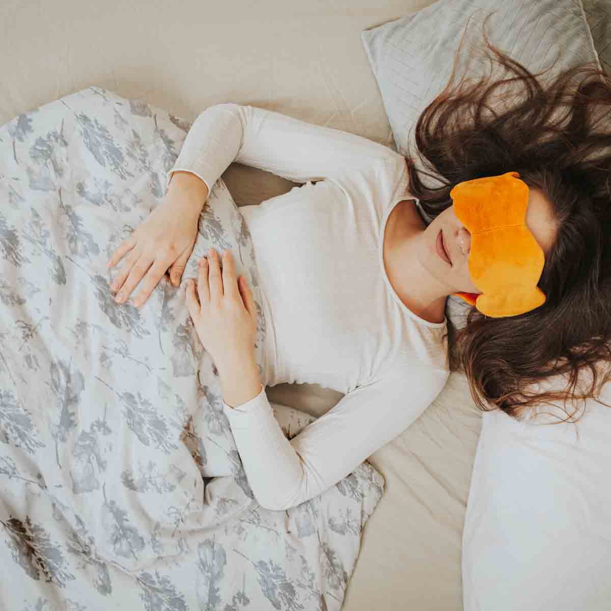 Originele therapiedeken - katoenen hoes wit met grijze bladeren