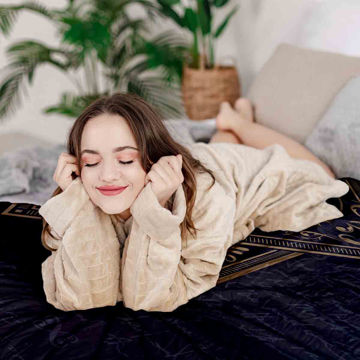 Therapiedecken beddengoed set zwart mystiek mandala