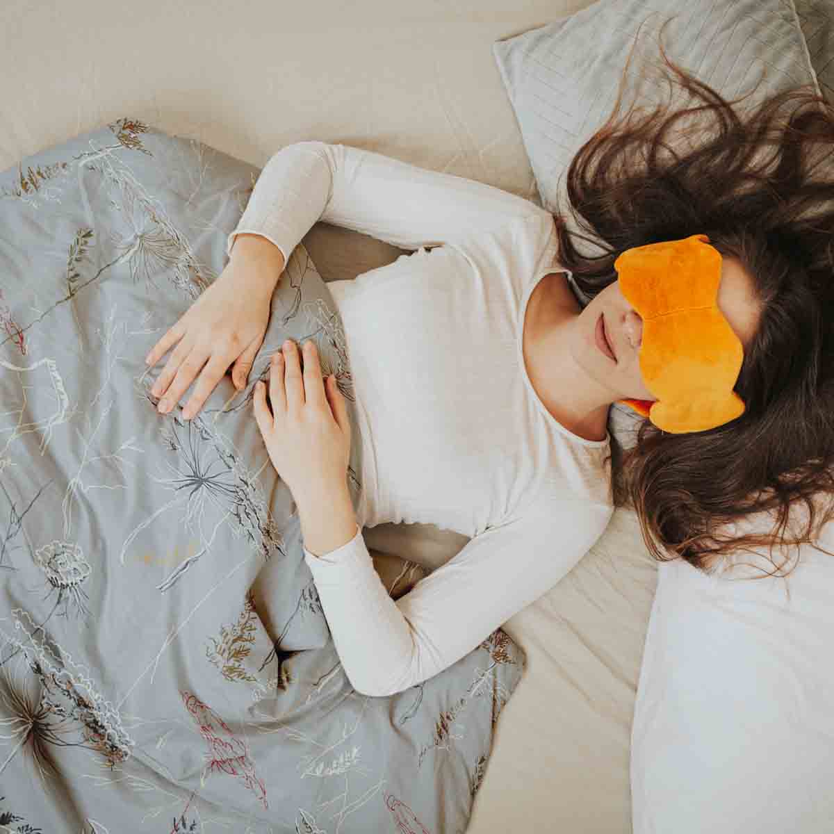 Original Therapiedecke - Baumwollbezug Grau mit goldenen Pflanzen