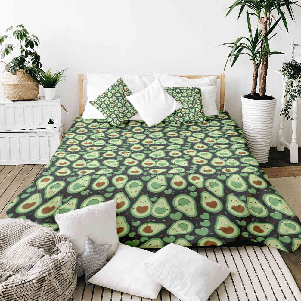 Original Therapiedecke - Baumwoll Bettwäsche Set Grüne Avocados