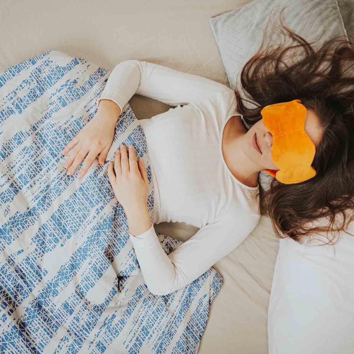 Therapiedekens beddengoedset met blauw patroon