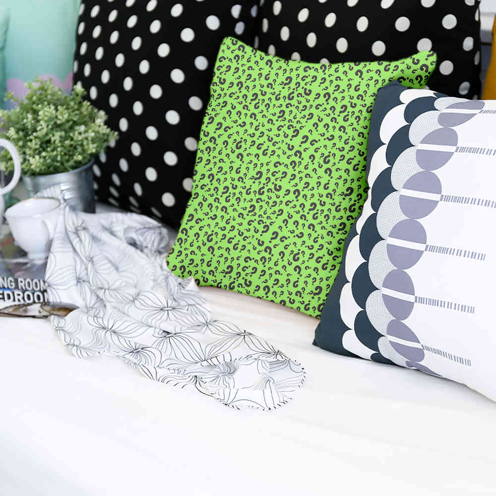 Gesundheitskissen Hellgrün mit Fragezeichen