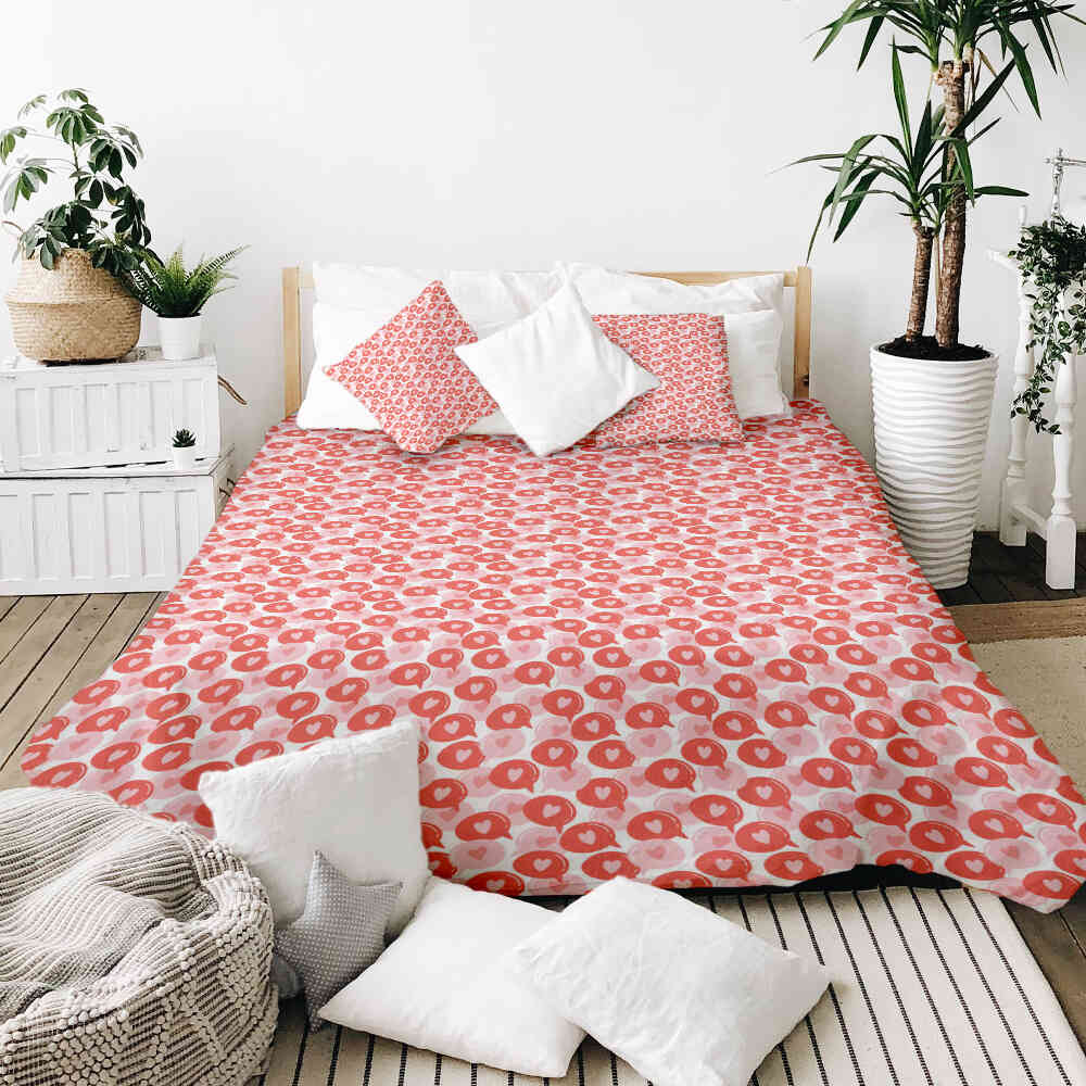 Original Therapiedecke - Baumwoll Bettwäsche Set Sprechblase mit Herz