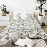 Originele therapiedeken - katoenen hoes bladpatroon beige