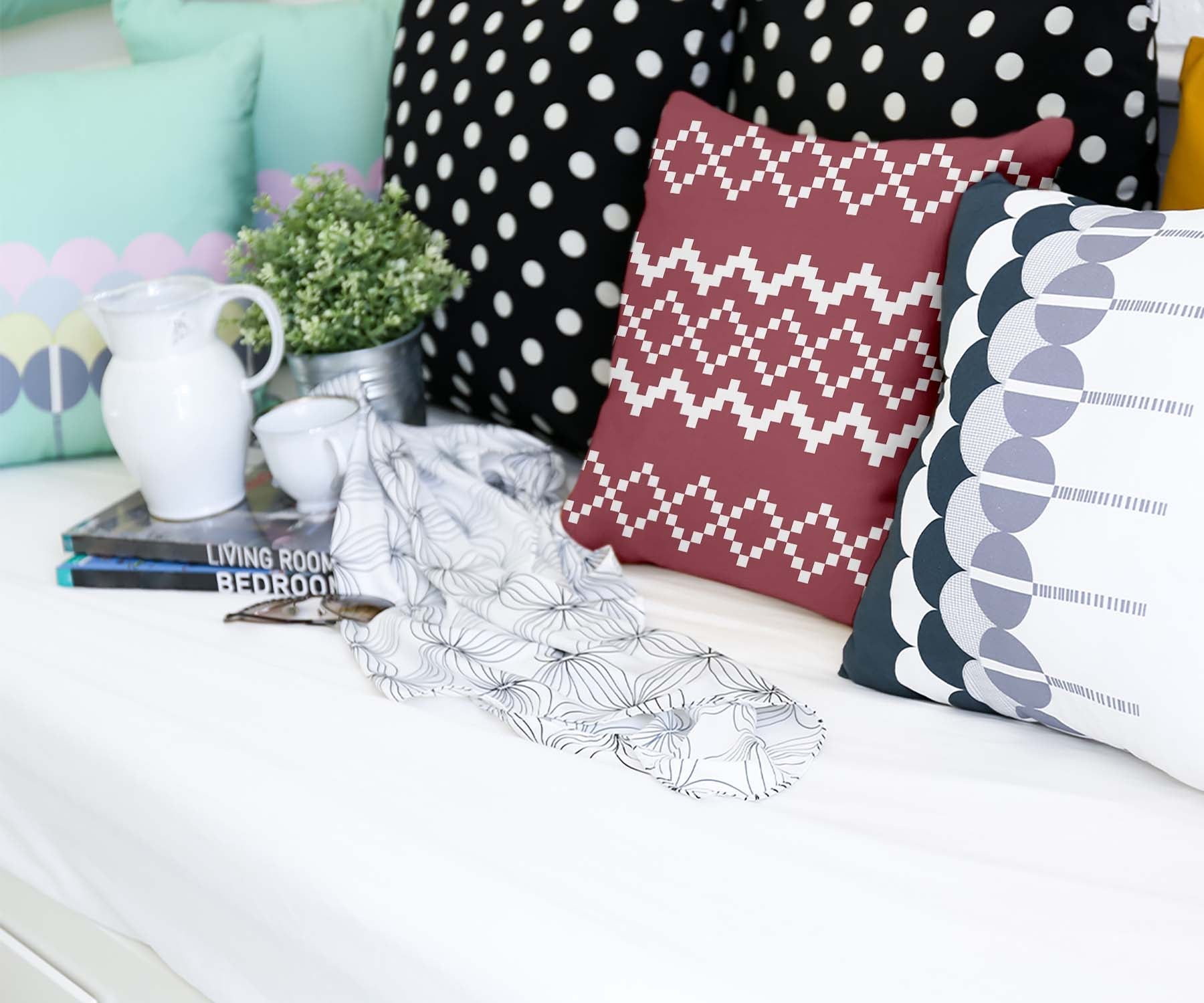 Gezondheidskussen met rood kerstpatroon