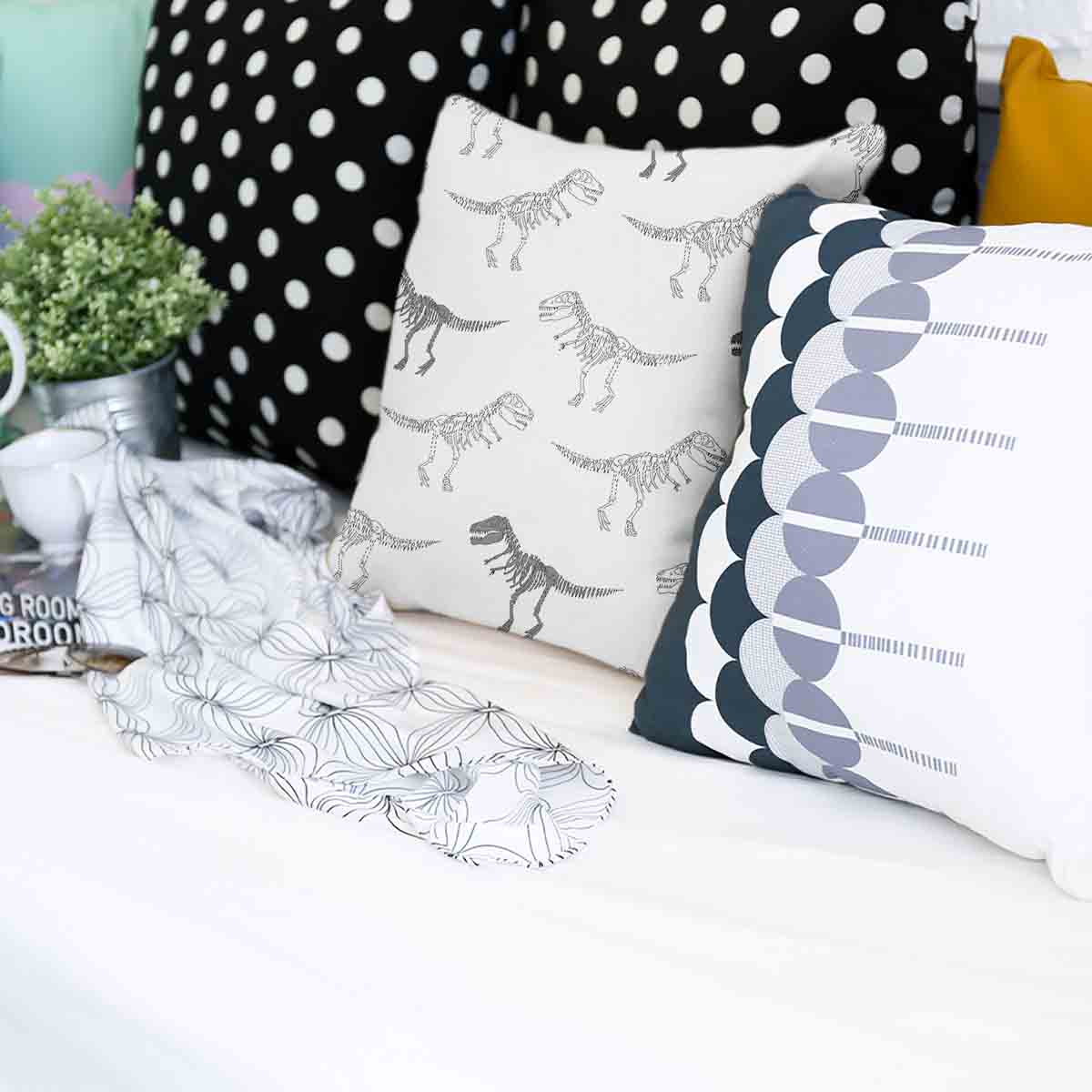 Gezondheidskussen Wit met Dinosaurusskelet