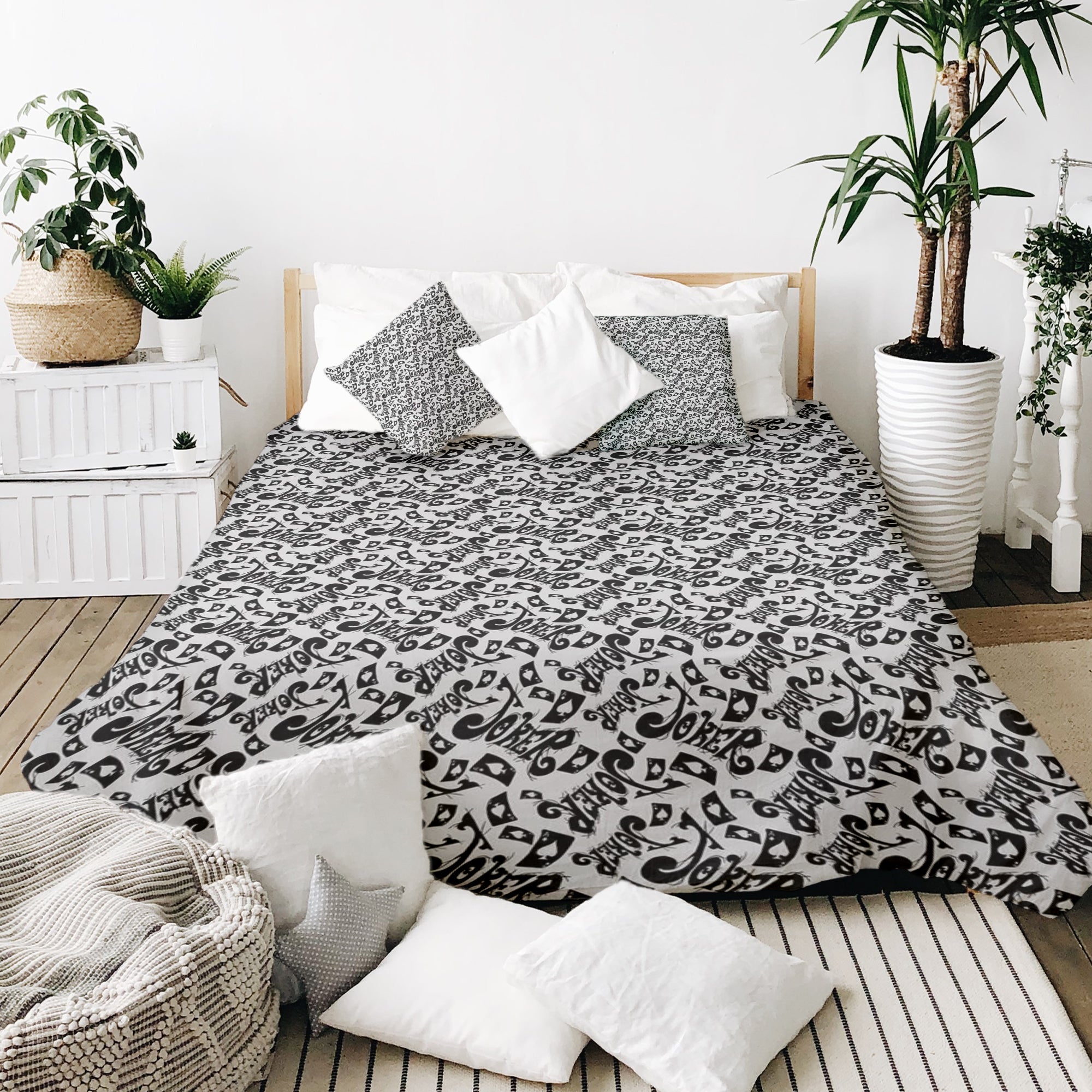 Original Therapiedecke - Baumwoll Bettwäsche Set Schriftzug in Schwarz Joker